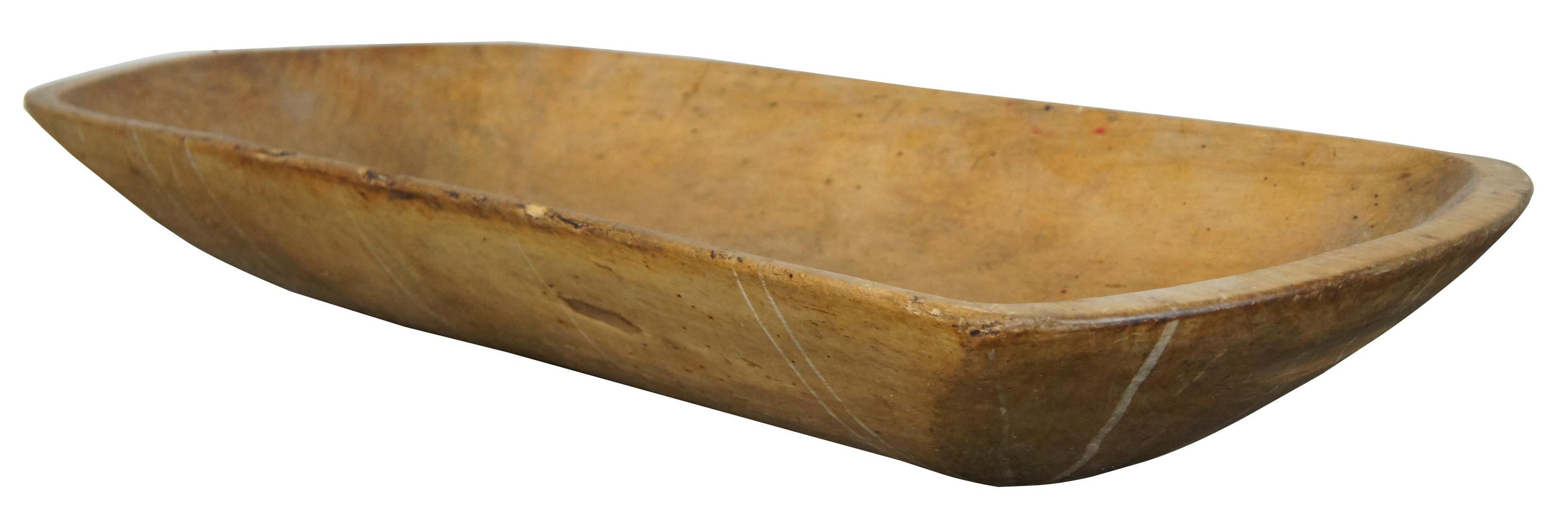 Primitive hand hewn pine dough bowl or trencher.
 