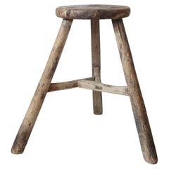 Antique 19th Century Primitive Tripod Stool