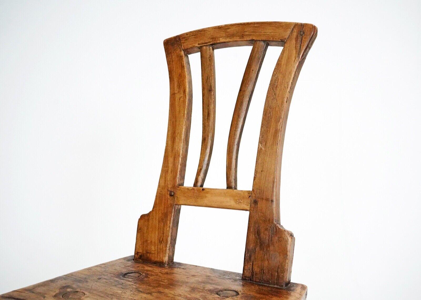 Antique 19th Century Primitive Wooden Stick Back Chair 6