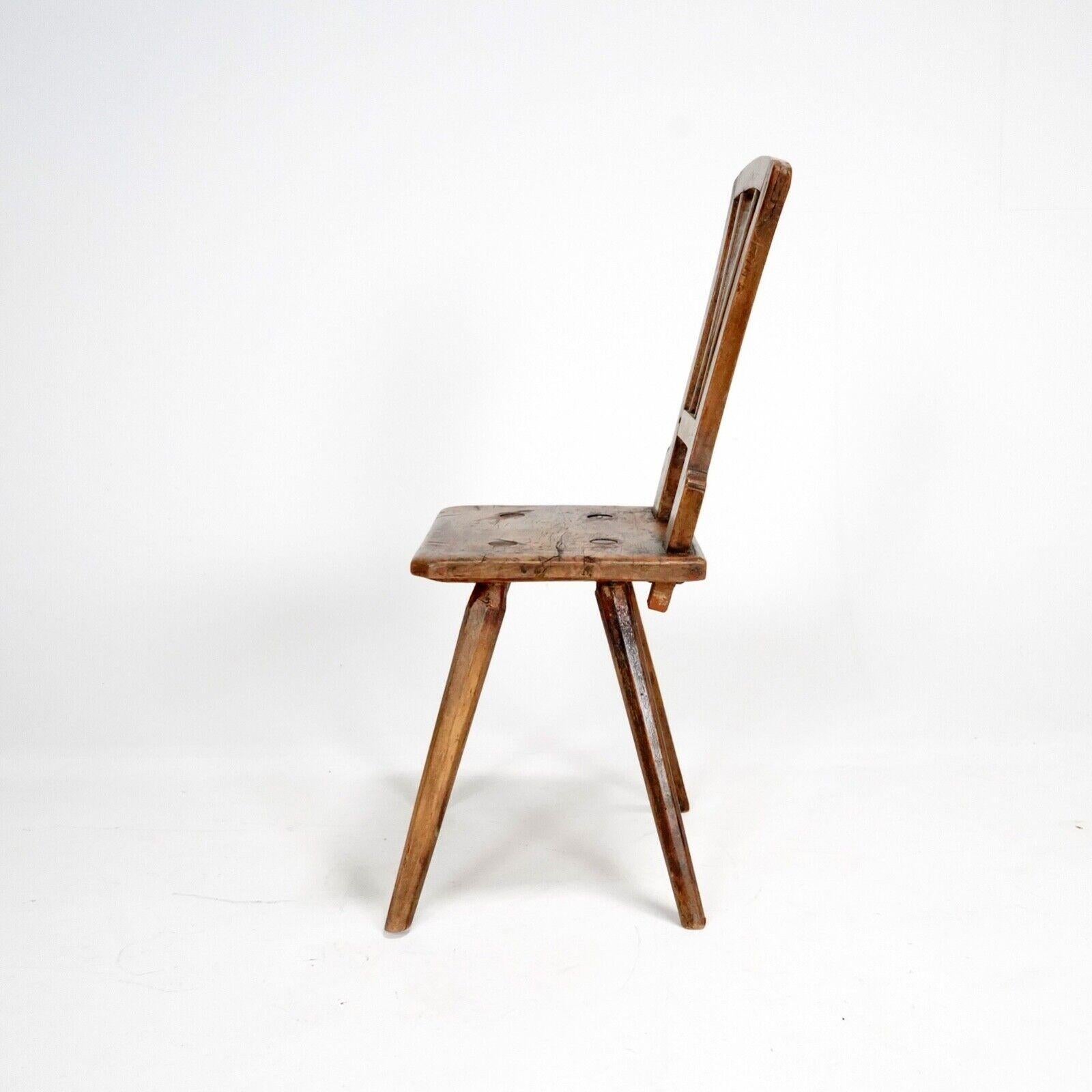 Rustic Antique 19th Century Primitive Wooden Stick Back Chair