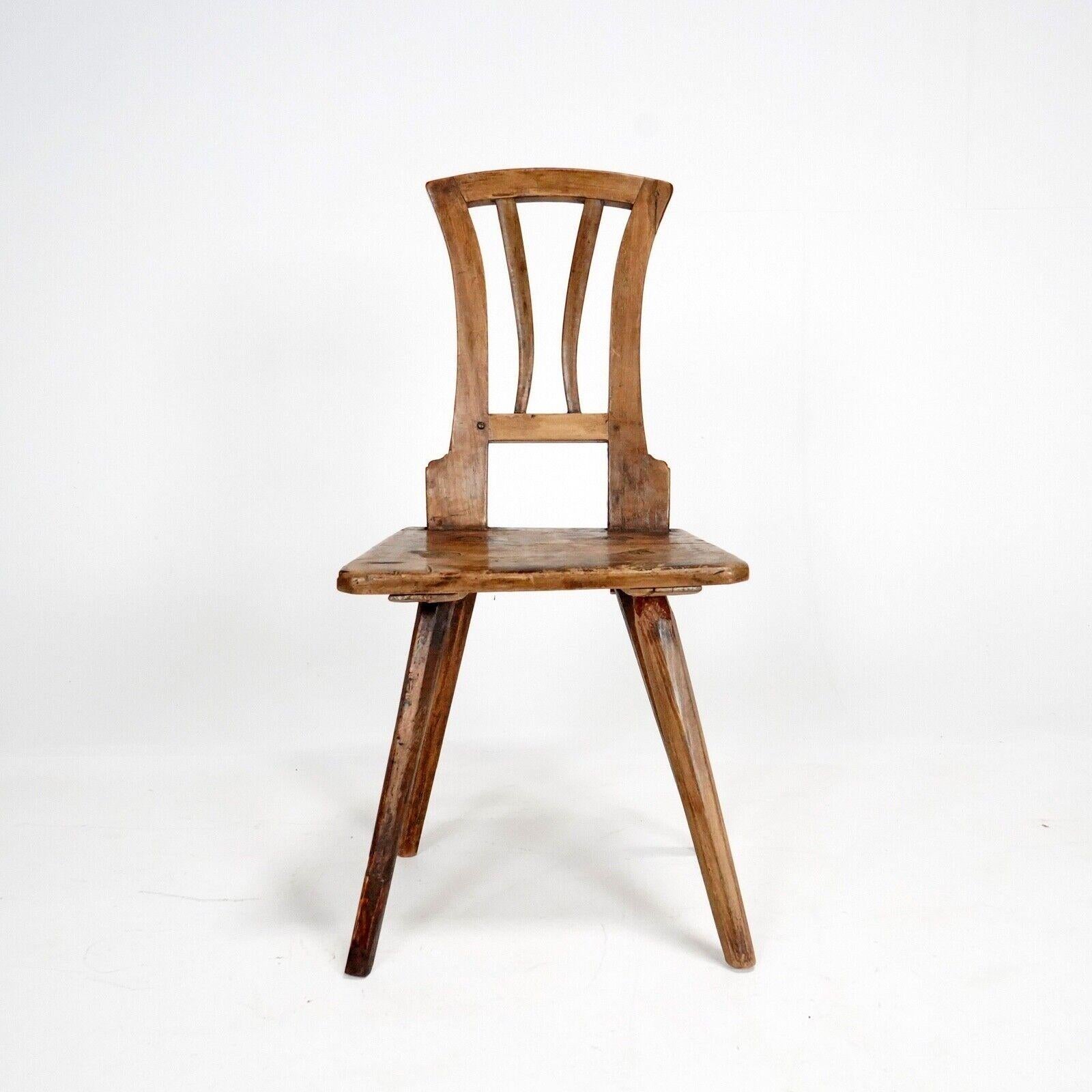 Antique 19th Century Primitive Wooden Stick Back Chair In Good Condition In Dorchester, GB