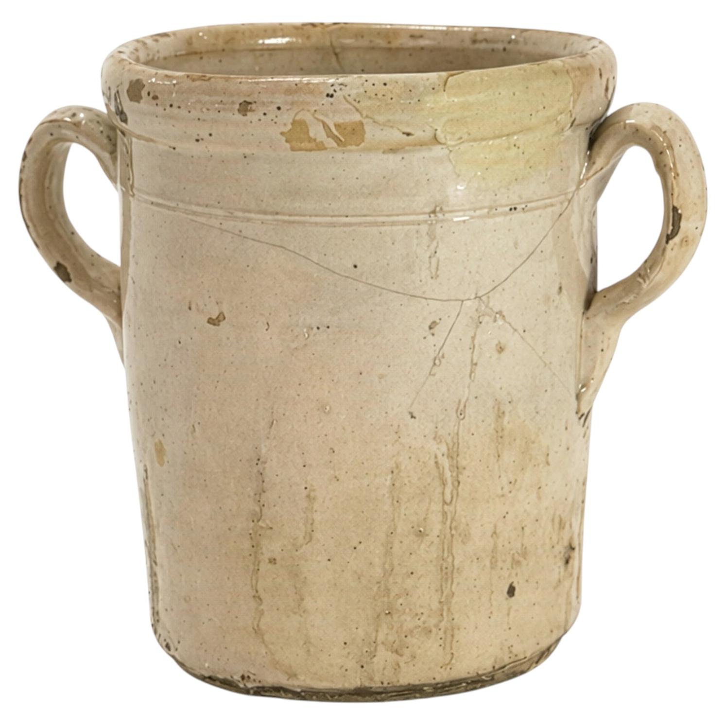 Antikes Vorratsgefäß aus glasierter Terrakotta aus Apulien, Italien, 19. im Angebot