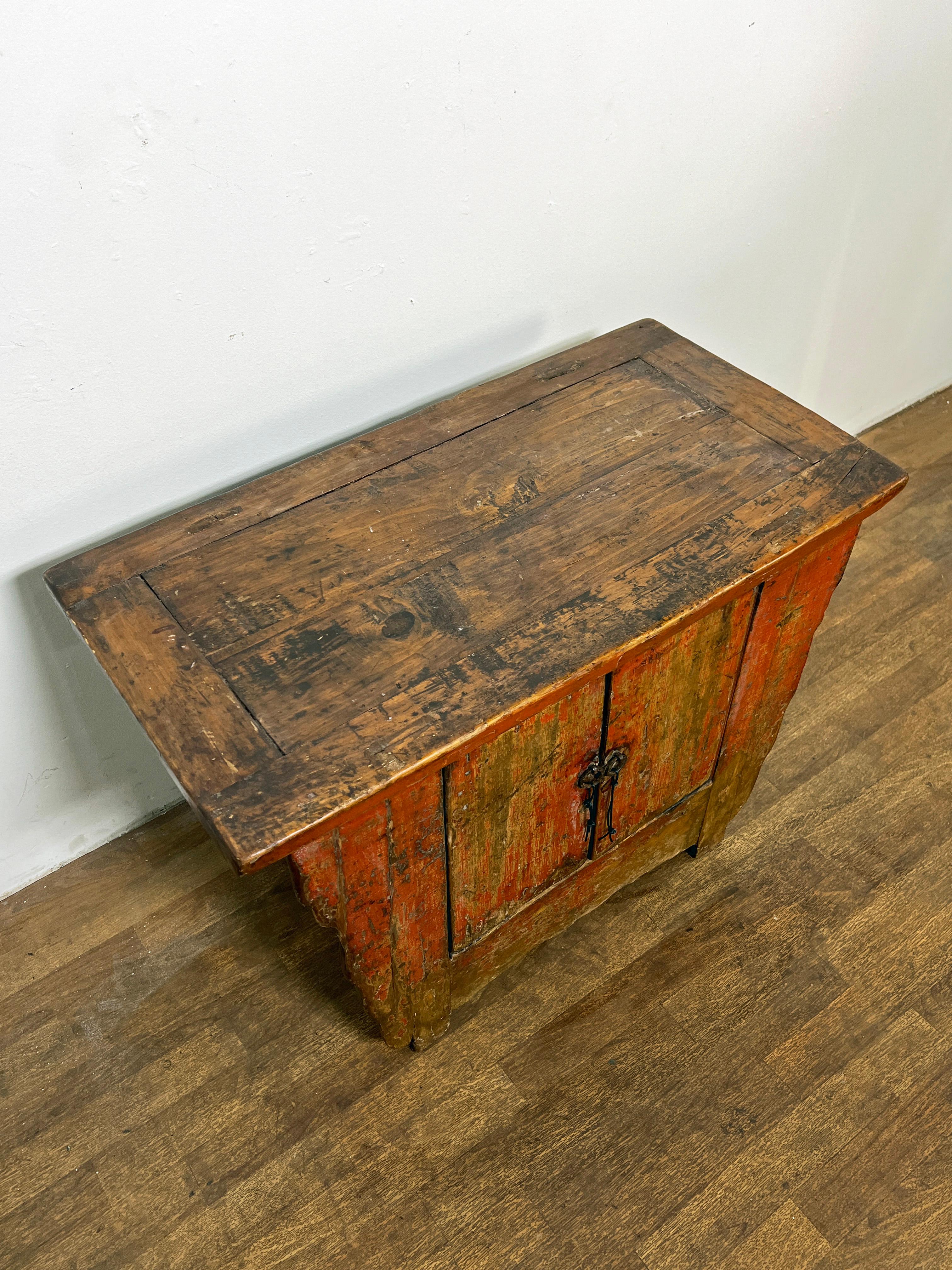Chinese Antique 19th Century Qing Dynasty Altar Cabinet From Gansu Province For Sale