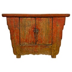 Antique 19th Century Qing Dynasty Altar Cabinet From Gansu Province