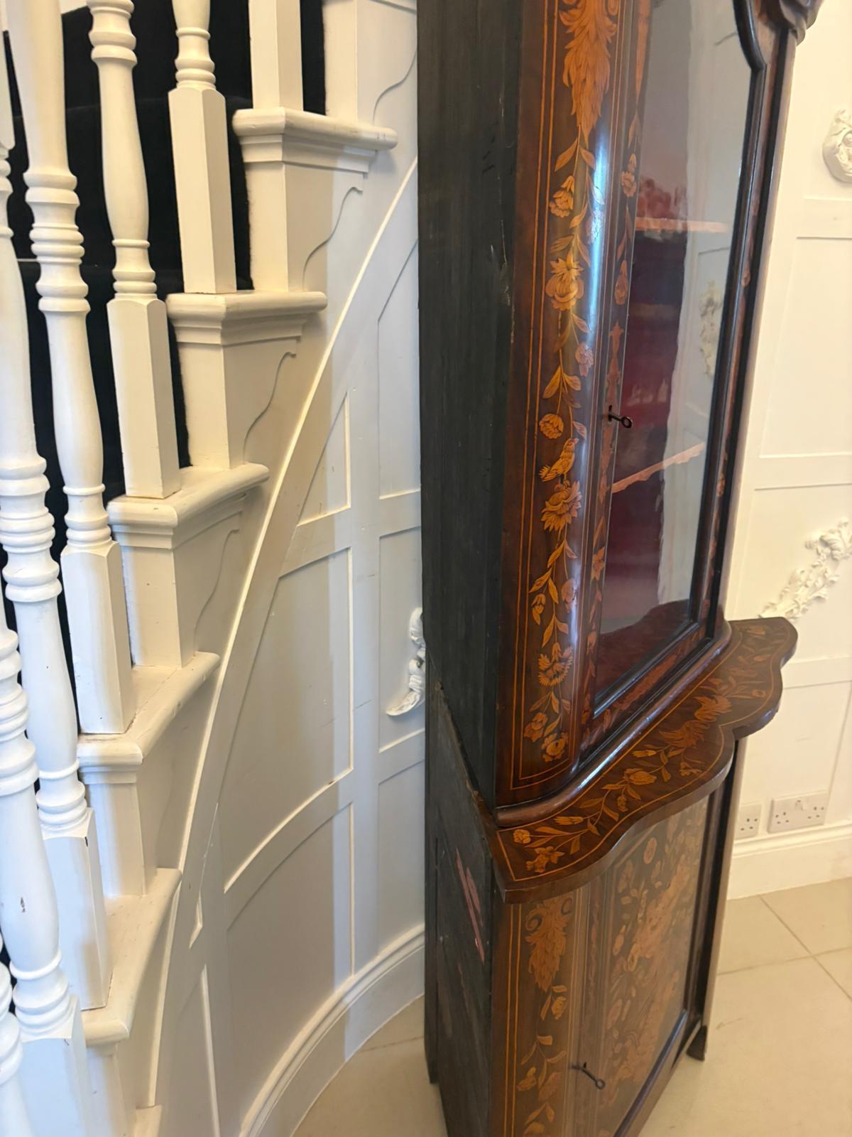 Citronnier Ancienne armoire d'angle en marqueterie hollandaise de qualité du 19e siècle en vente