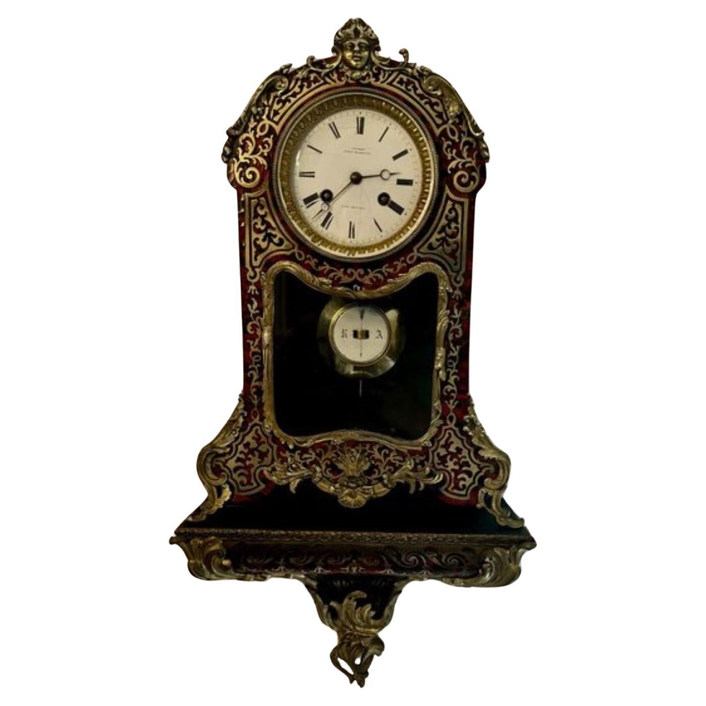 Antique 19th century quality French boulle bracket clock with original bracket