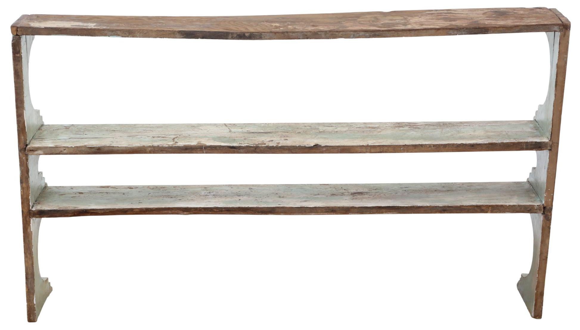 Scaffali da parete in olmo dipinto di qualità del XIX secolo - Libreria d'epoca in vendita 1