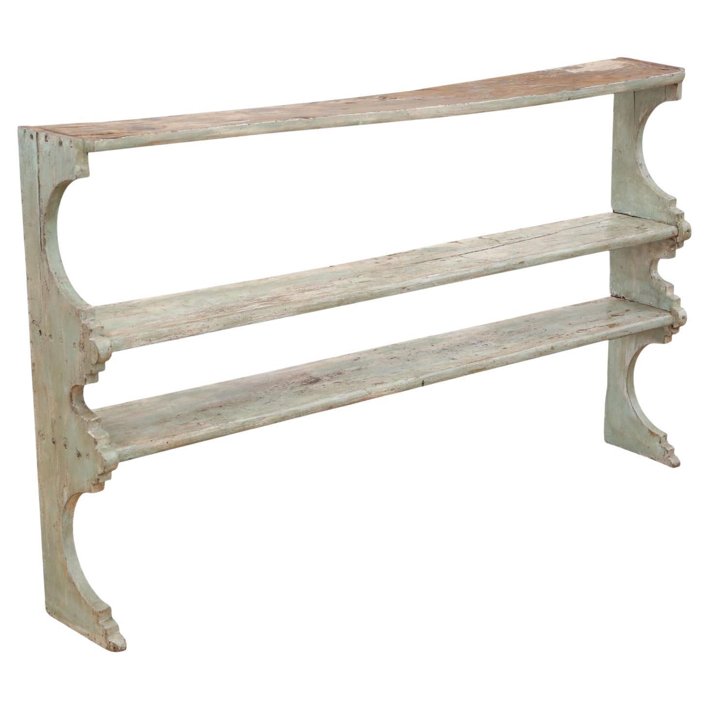 Scaffali da parete in olmo dipinto di qualità del XIX secolo - Libreria d'epoca