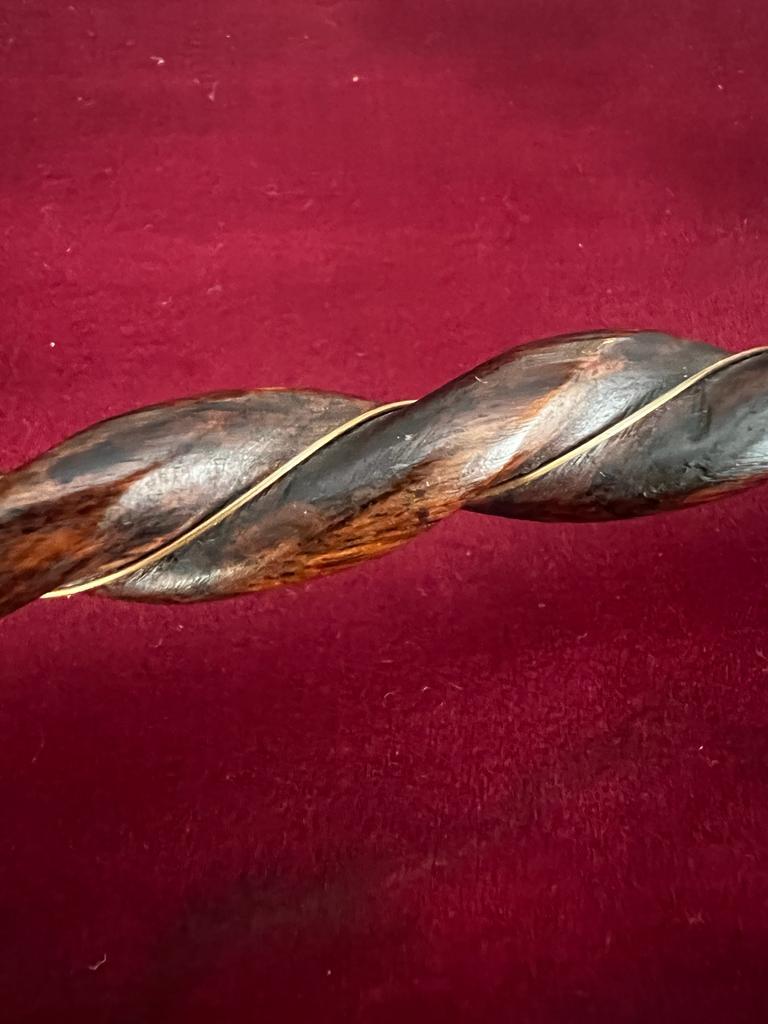Silver Antique 19th Century Rare Judaical Wooden/Multi-Gemstone Torah Pointer (Yad)  For Sale
