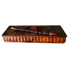 Antique 19th Century Art Deco Judaica Rosewood/Multi-Gemstone Torah Pointer