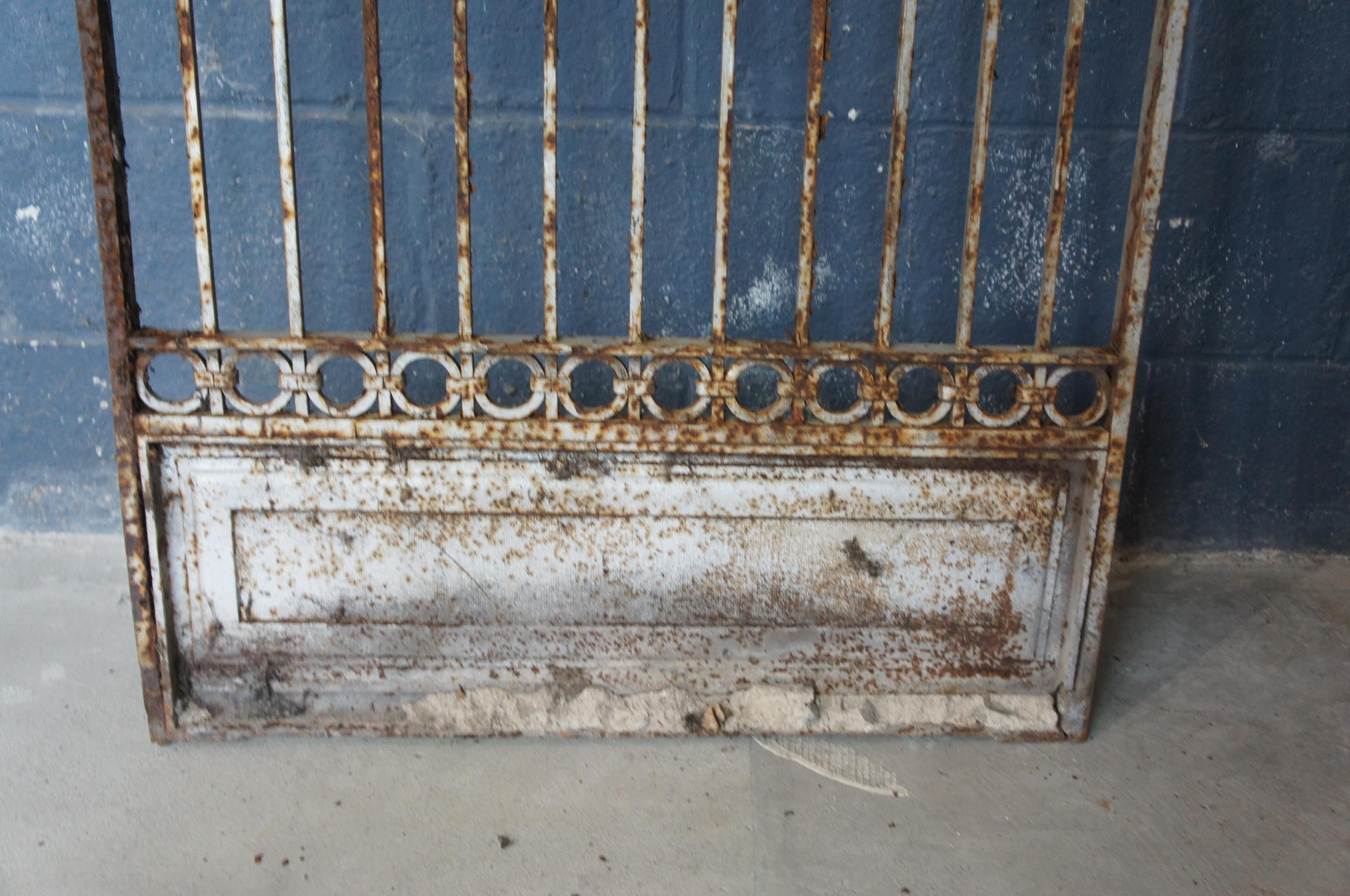 Antique 19th Century Reclaimed Iron Garden Fence Grate Door Panel Wall Gate 83