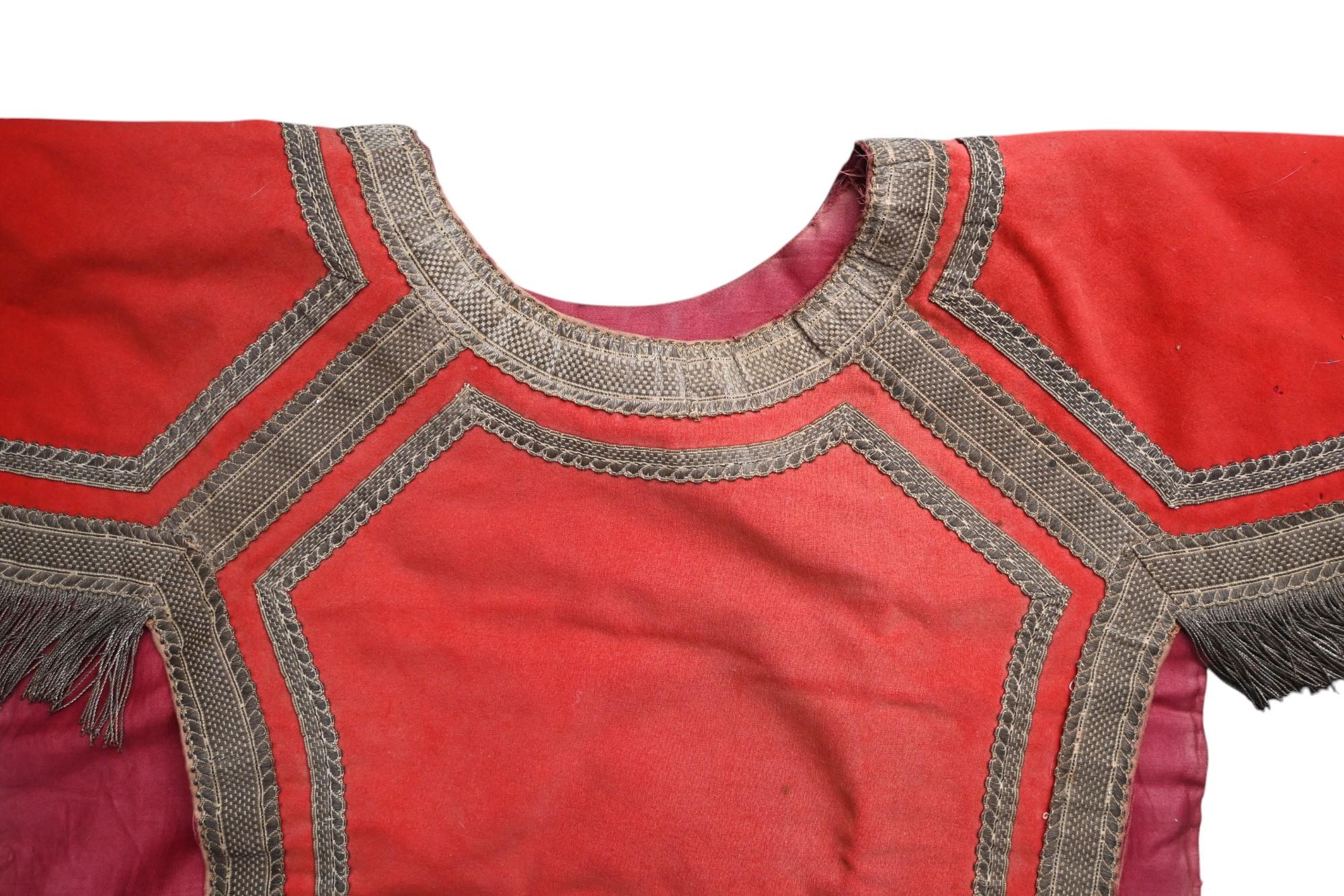 Antique 19th century Red Chasuble And Ornamental Part For Sale 6
