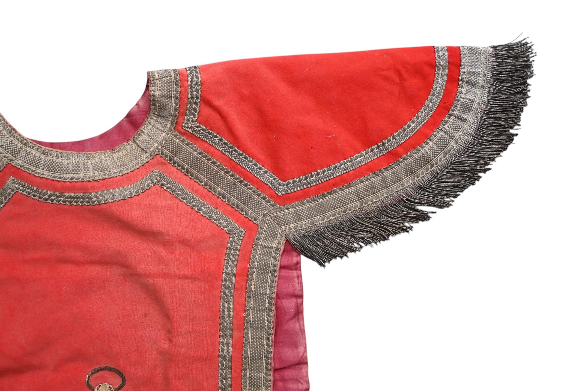 Antique 19th century Red Chasuble And Ornamental Part For Sale 7
