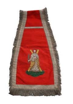 Antique 19th century Red Chasuble And Ornamental Part