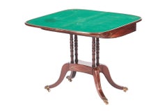 Antique 19th Century Regency Mahogany Brass Inlaid Card Table