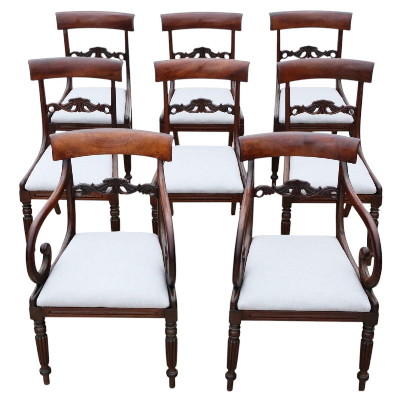 Antique 19th Century Regency Mahogany Dining Chairs – Set of 8 (6+2)