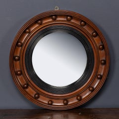 Antique 19th Century Regency Mahogany Framed Convex Mirror