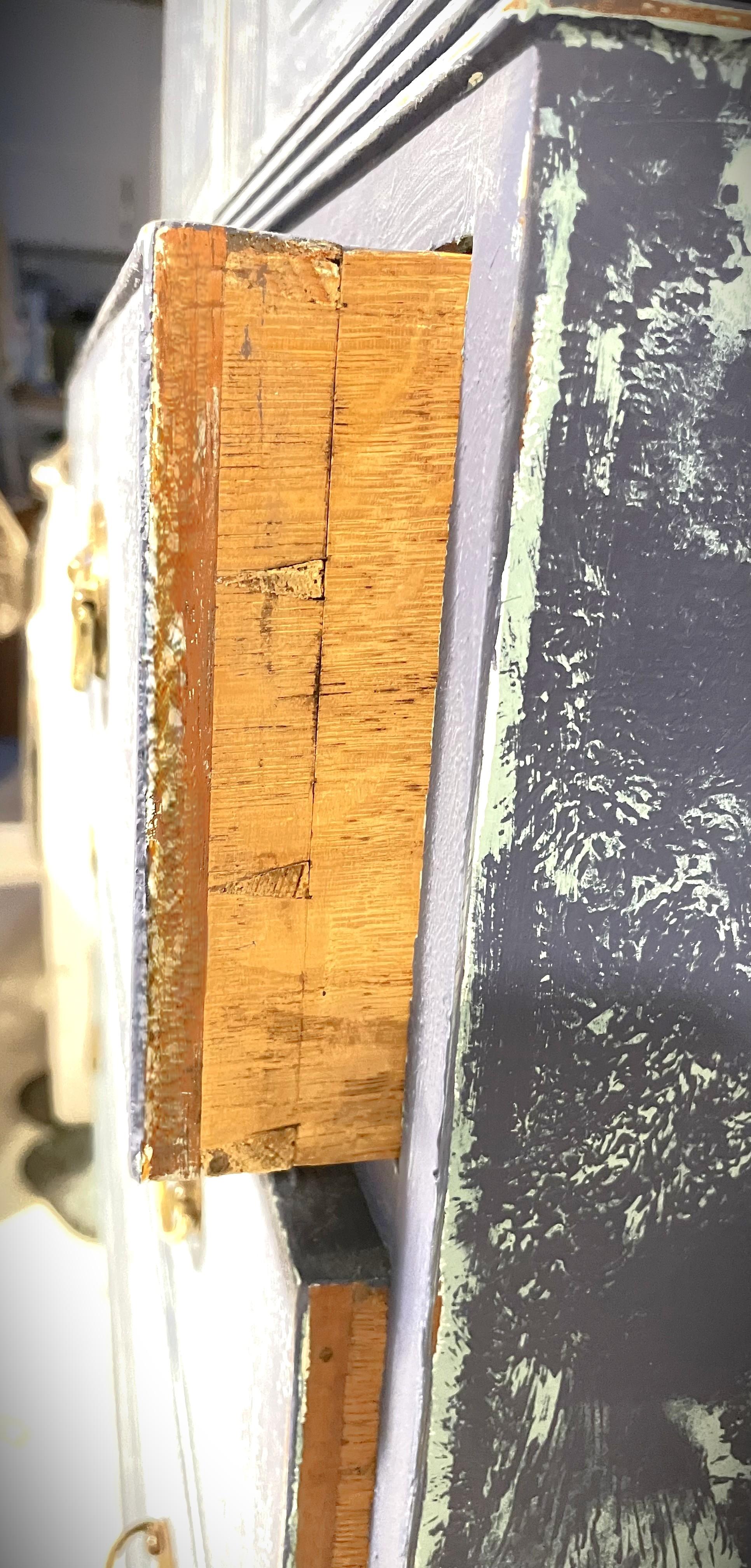 Antico torchio di lino dipinto del XIX secolo Regency Blu in vendita 10