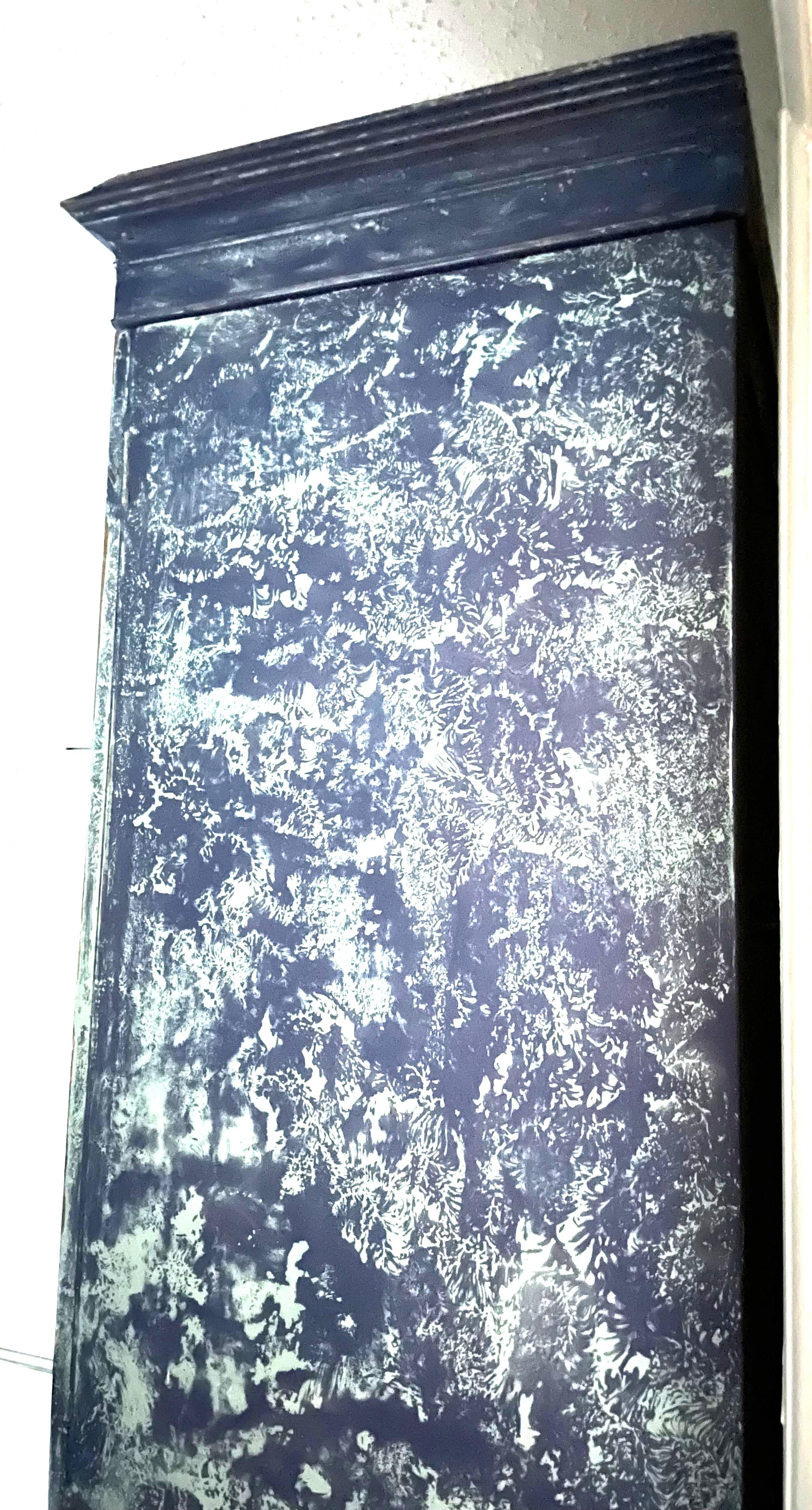 Antico torchio di lino dipinto del XIX secolo Regency Blu in vendita 12