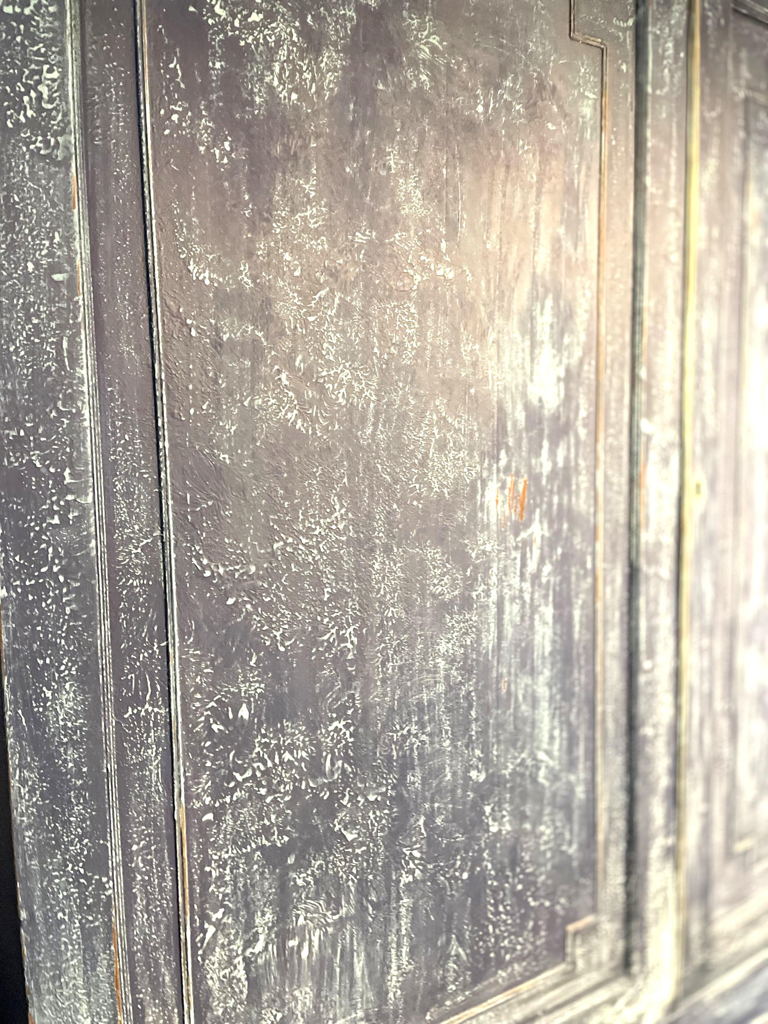 Antico torchio di lino dipinto del XIX secolo Regency Blu in vendita 13