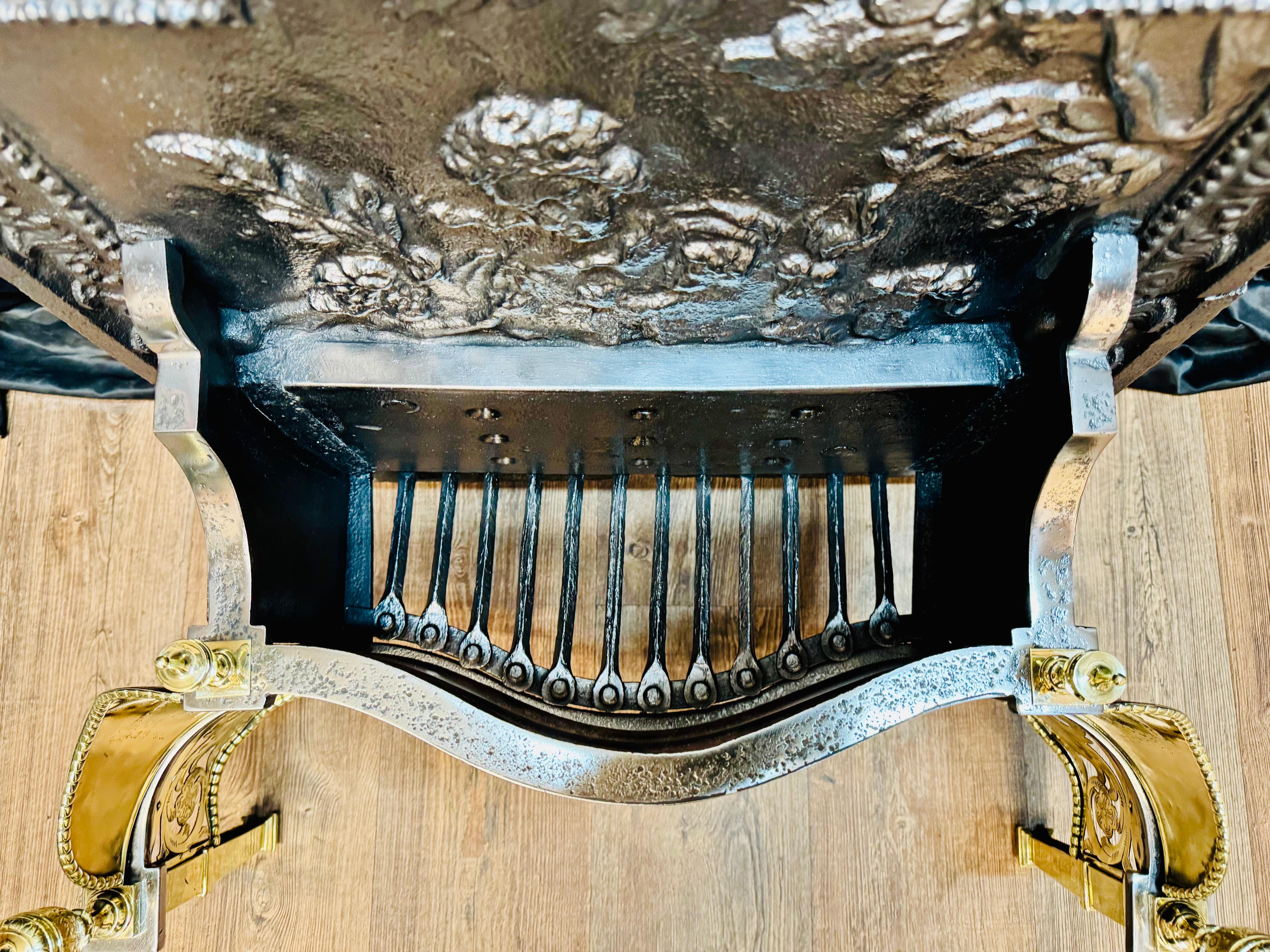 Antica griglia da fuoco in ottone lucido del XIX secolo Regency. in vendita 3
