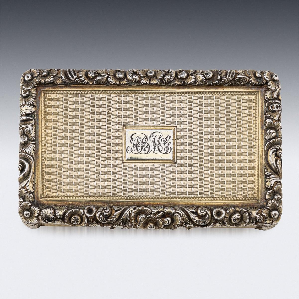 Other Antique 19th Century Regency Solid Silver Large Snuff Box, London c.1831 For Sale