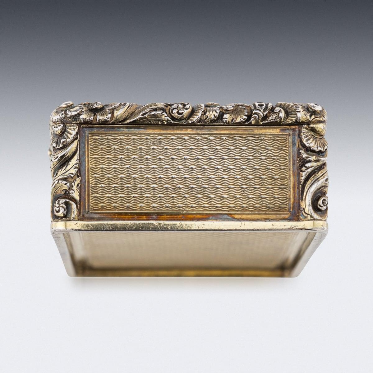 Antique 19th Century Regency Solid Silver Large Snuff Box, London c.1831 In Good Condition For Sale In Royal Tunbridge Wells, Kent