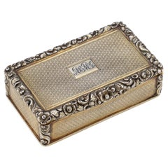 Antigua caja de rapé de plata maciza del siglo XIX, Londres c.1831