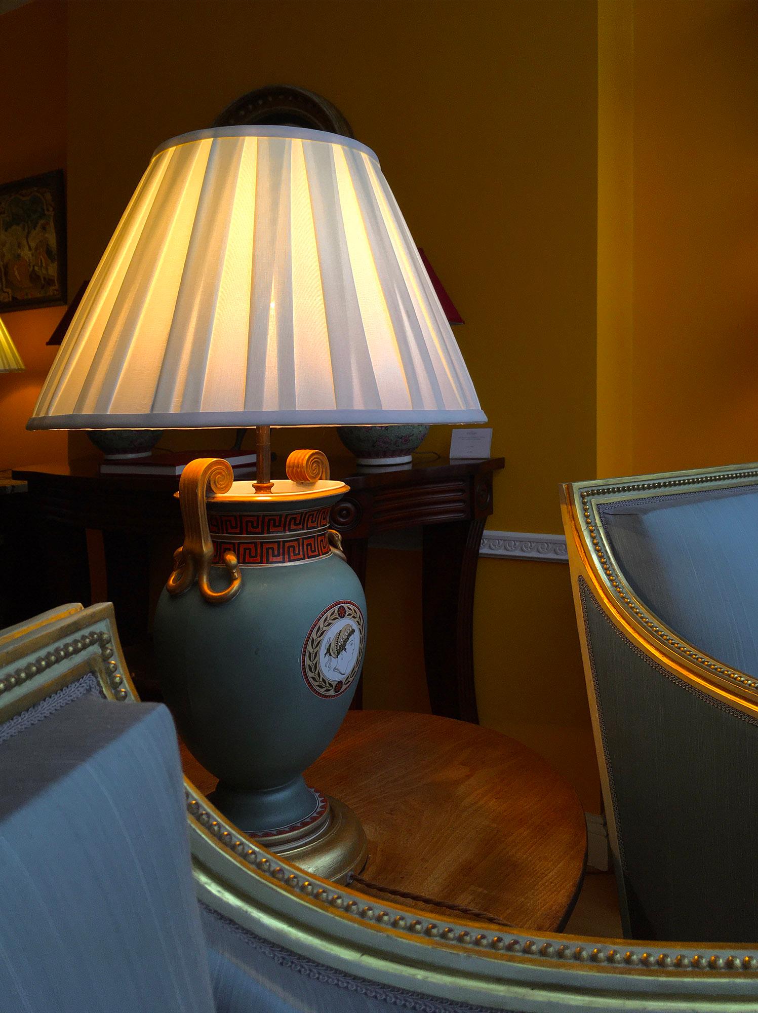 Porcelain Antique 19th Century Regency Table Lamp For Sale