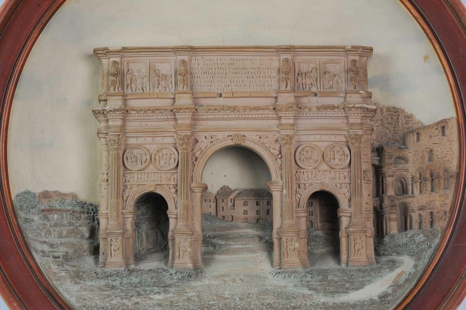 19th Century Antique 19th century Relief plate Germany Johann Maresch Roma Arco di Constance