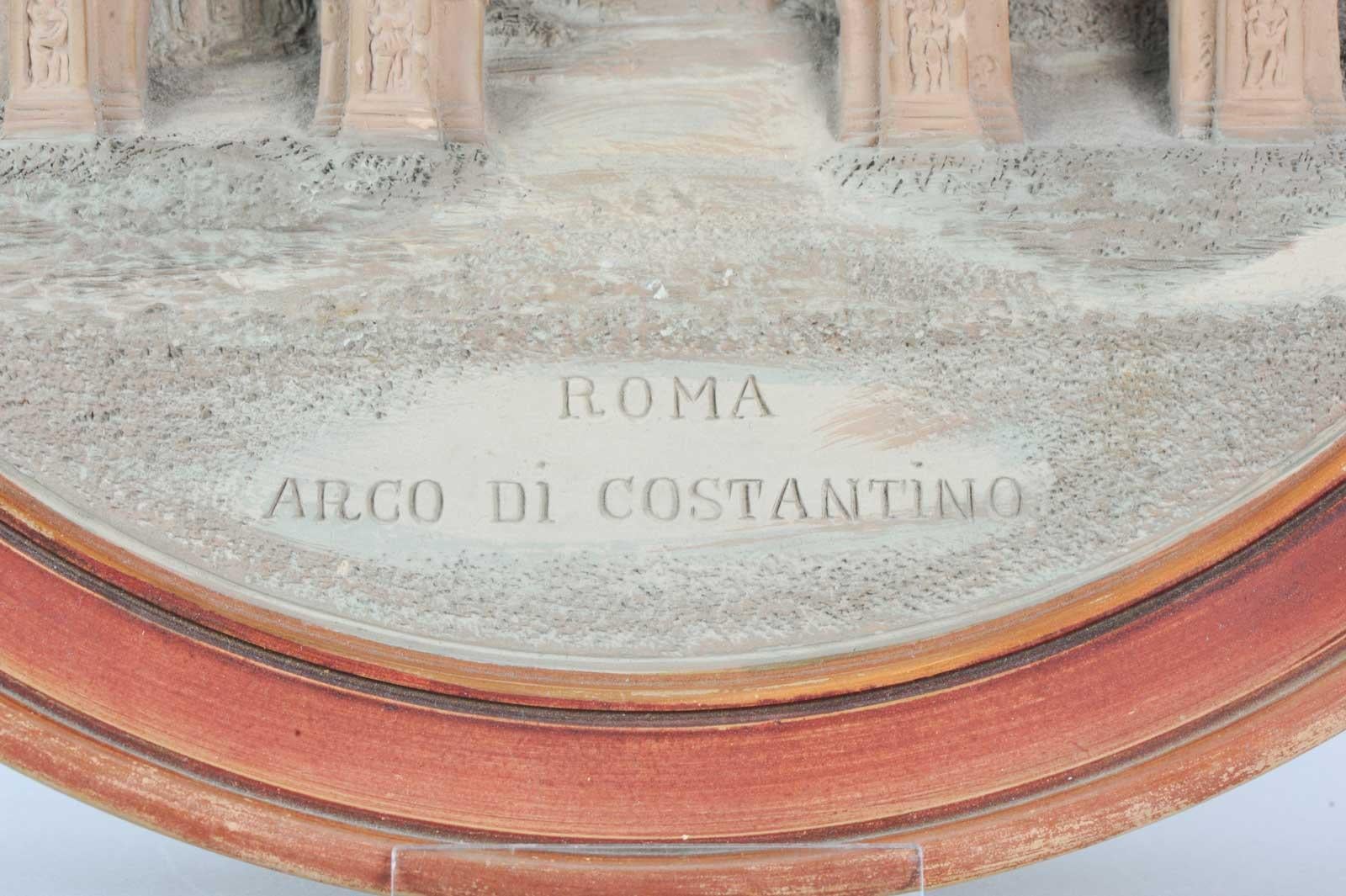 Antique 19th century Relief plate Germany Johann Maresch Roma Arco di Constance 1