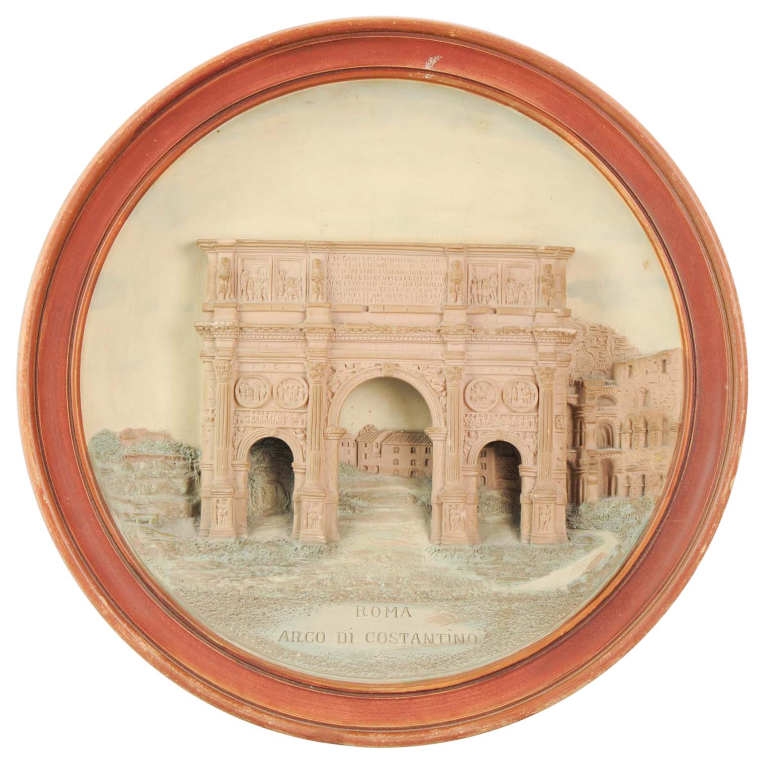 Antique 19th century Relief plate Germany Johann Maresch Roma Arco di Constance