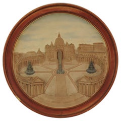 Antique 19th Century Relief Plate Germany Johann Maresch Roma St Peter Vatican