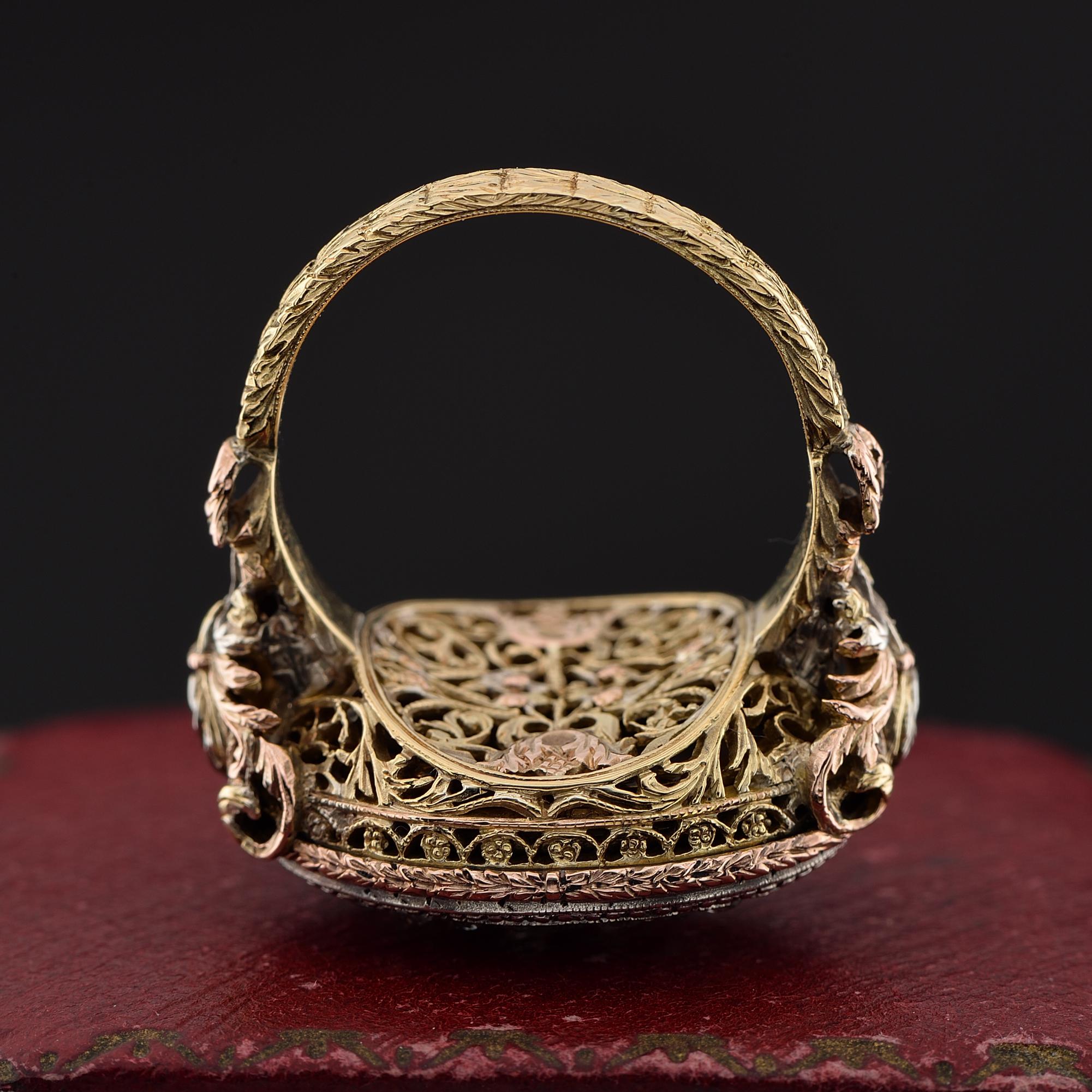 Antiker 18 KT-Ring mit Diamant im Rosenschliff aus dem 19. Jahrhundert im Angebot 3