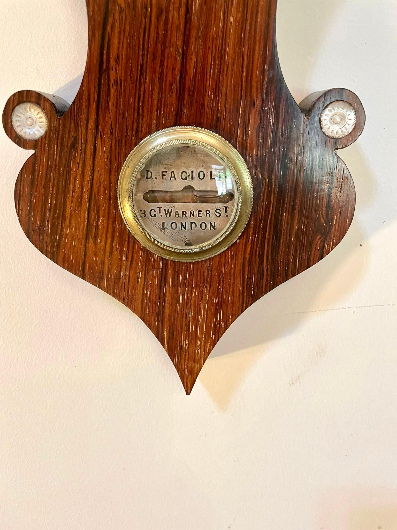 English Antique 19th Century Rosewood Banjo Barometer