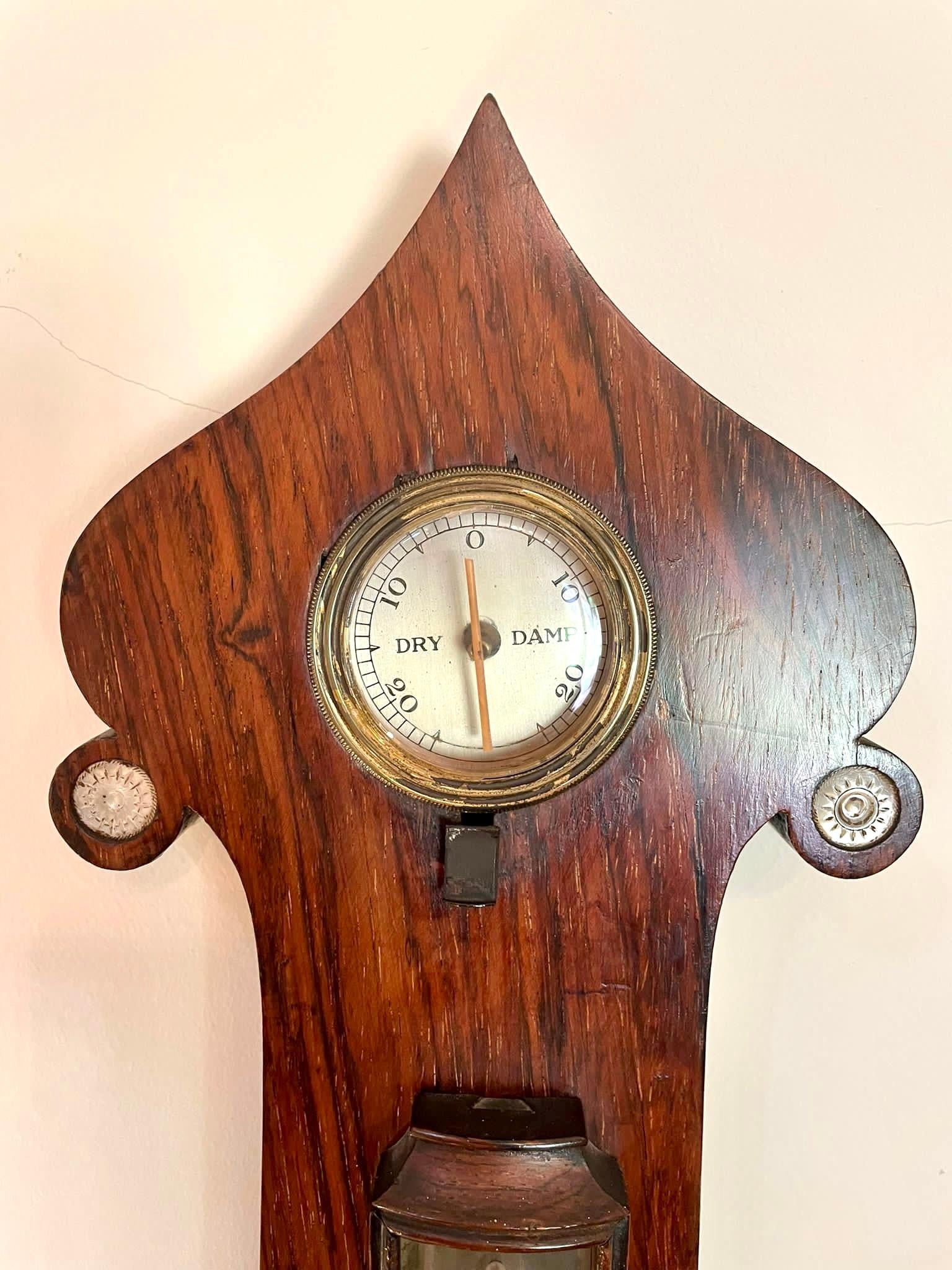 Antique 19th Century Rosewood Banjo Barometer In Good Condition In Suffolk, GB