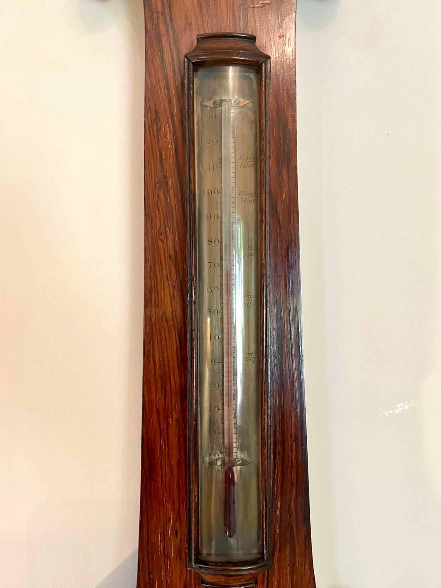 Antique 19th Century Rosewood Banjo Barometer 1