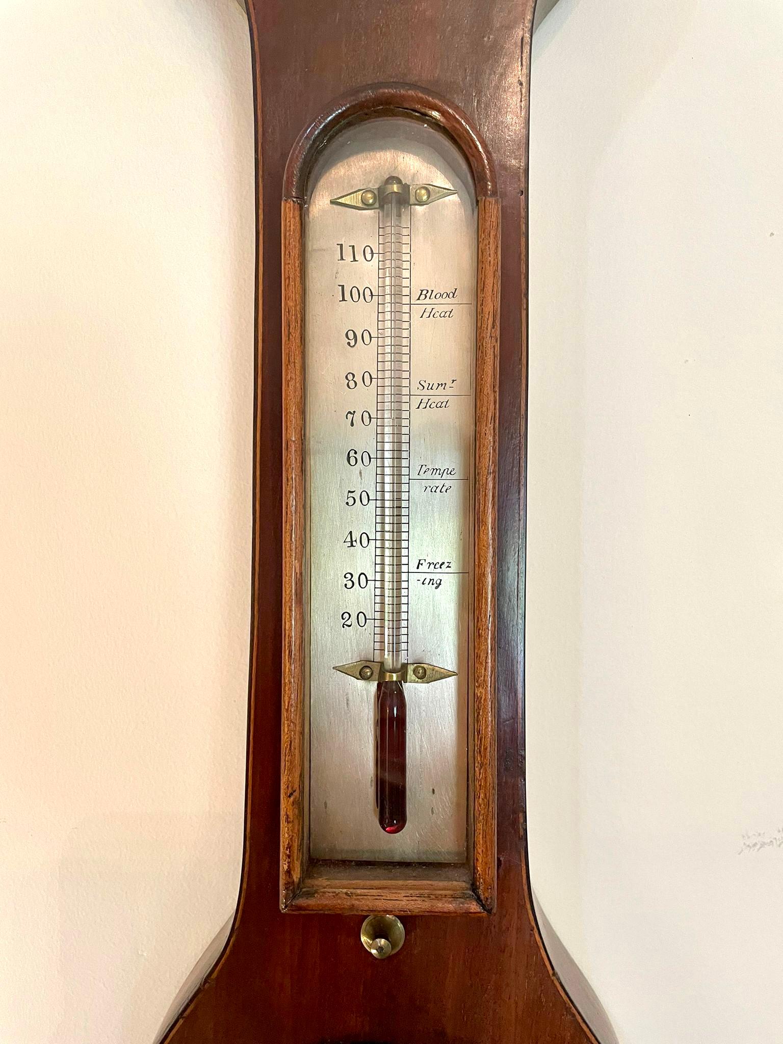 Antique 19th Century Rosewood Banjo Barometer For Sale 2
