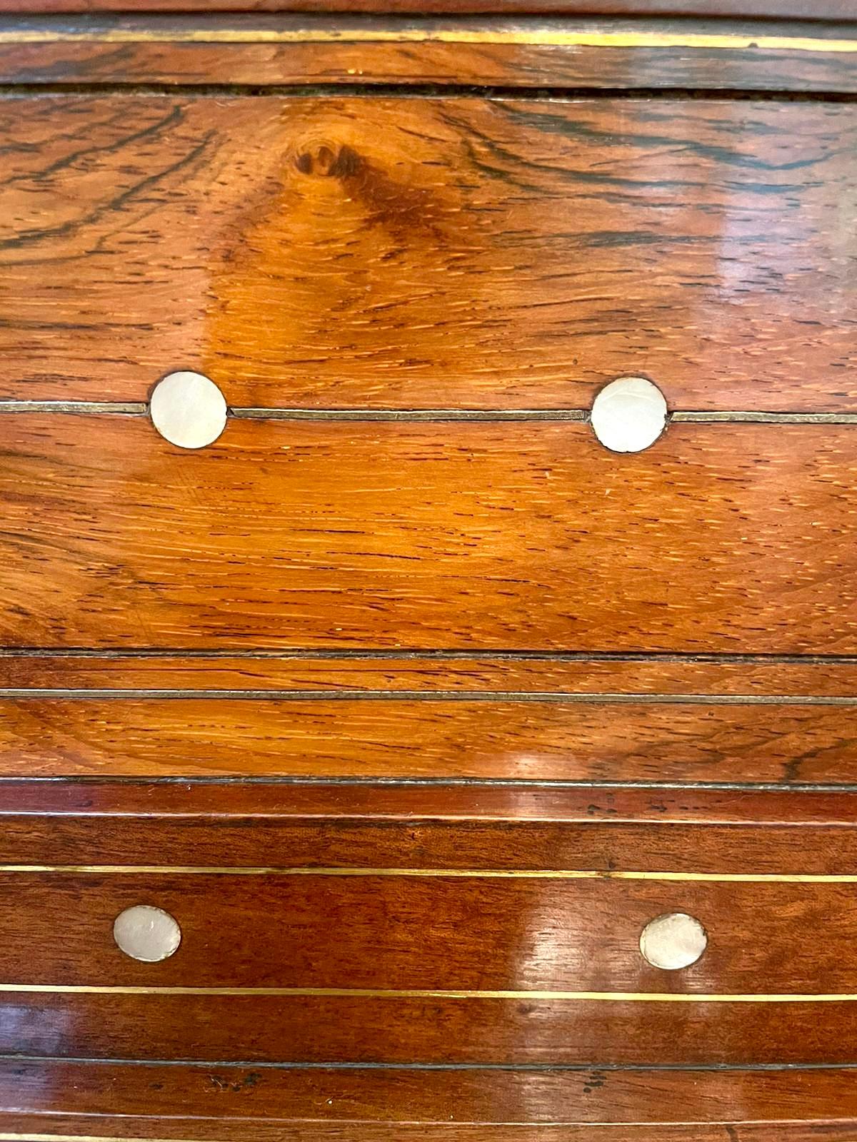 Antique 19th Century Rosewood Inlaid Mantel Clock In Good Condition For Sale In Suffolk, GB