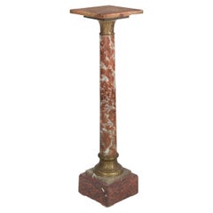 Antique 19th Century Rouge Marble and Bronze Pedestal in French Taste
