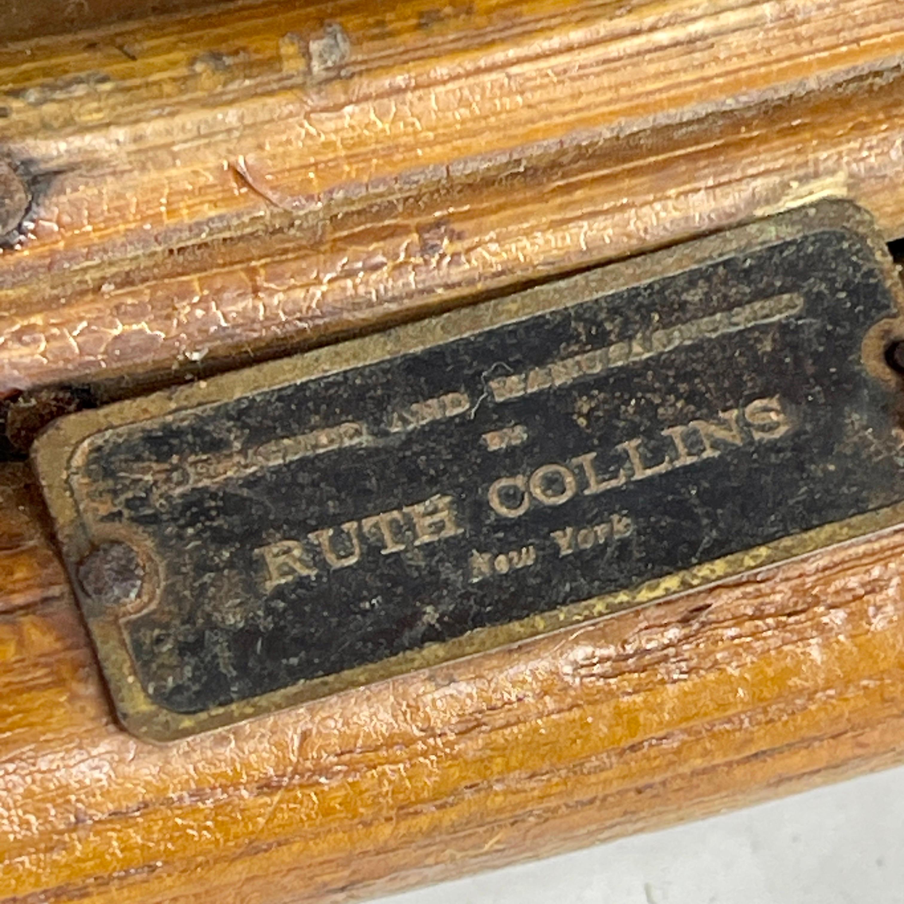 Antiker runder Schilfrohr-Loungesessel des 19. Jahrhunderts von Ruth Collins, New York (Gehstock) im Angebot