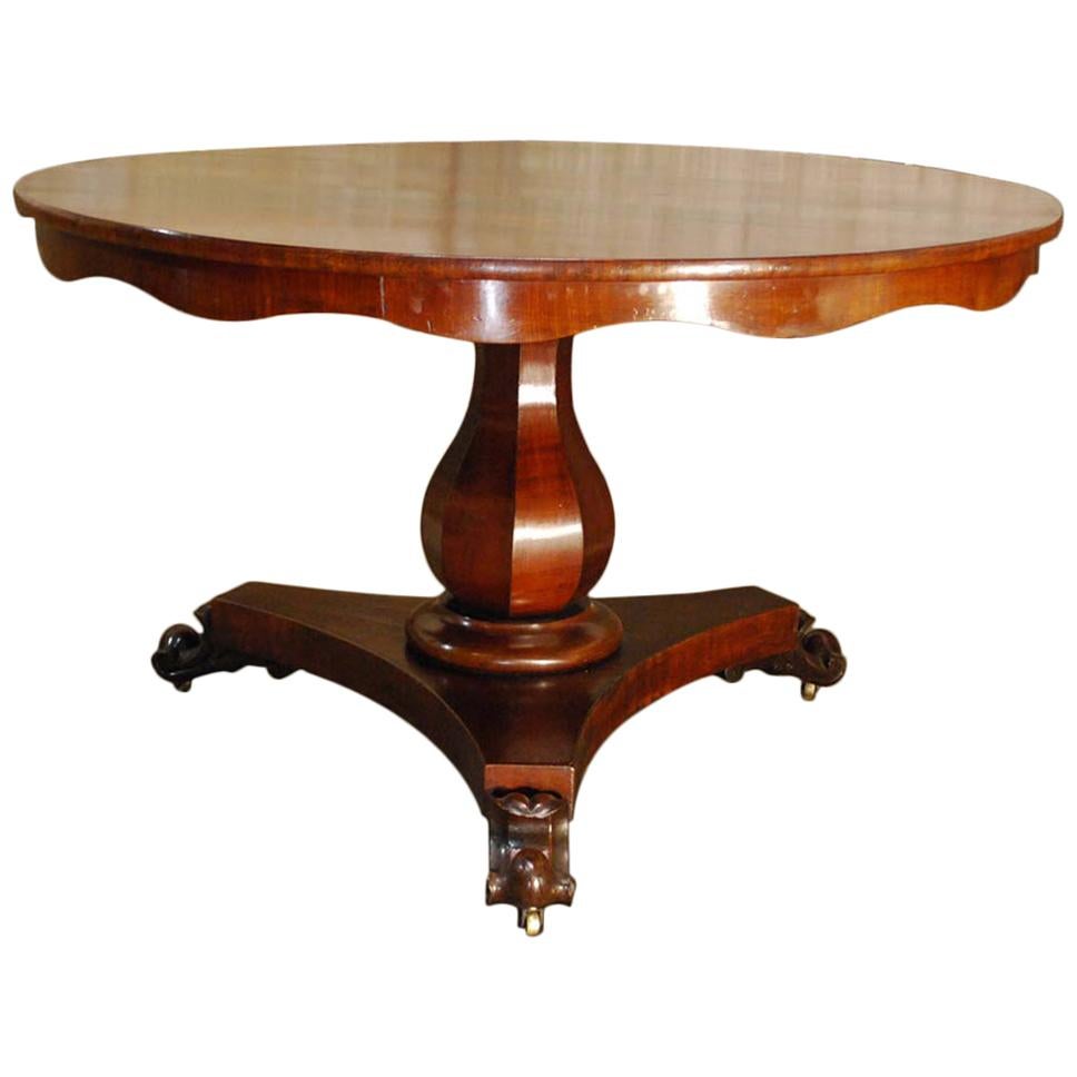 Antique 19th Century Round Mahogany Dining Table