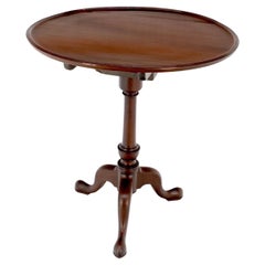 Ancienne table de déjeuner à lampe d'appoint ronde à plateau basculant du 19e siècle 