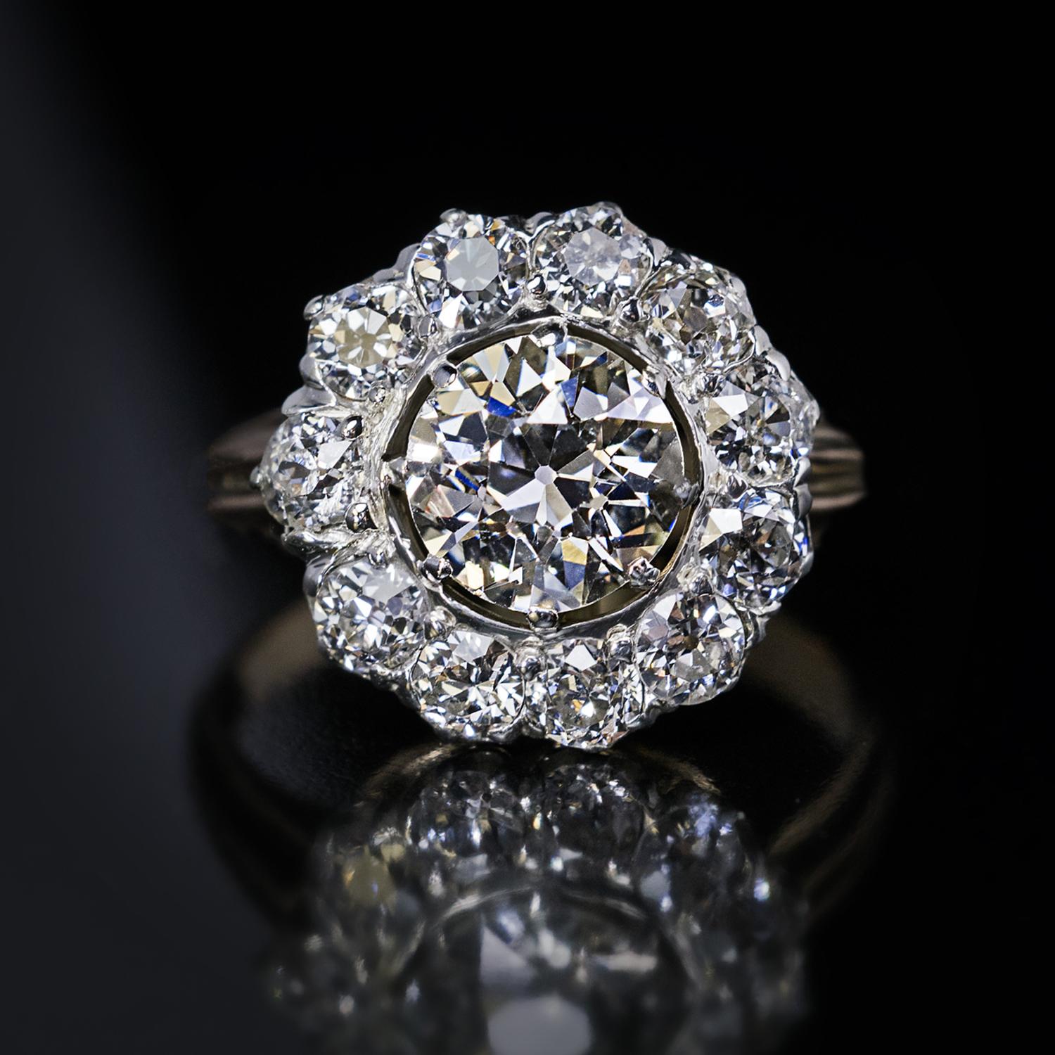 3 carat antique diamond ring