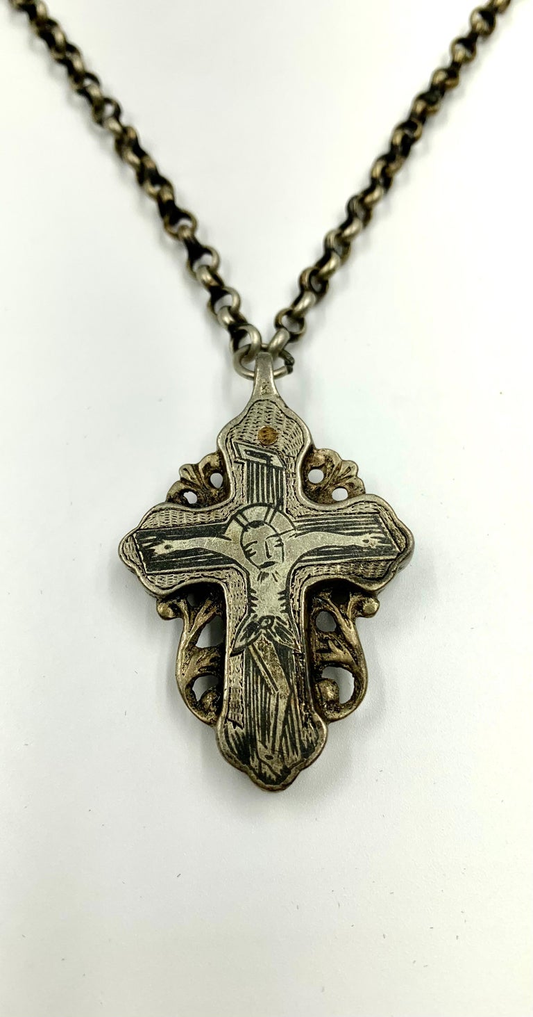 Pendentif Niello Argent Russie Du XIXe Siècle - Pièce Rare Et Ancienne