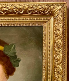 Antique 19th Century Russian Oil on Canvas Painting, Portrait of a Young Lady.