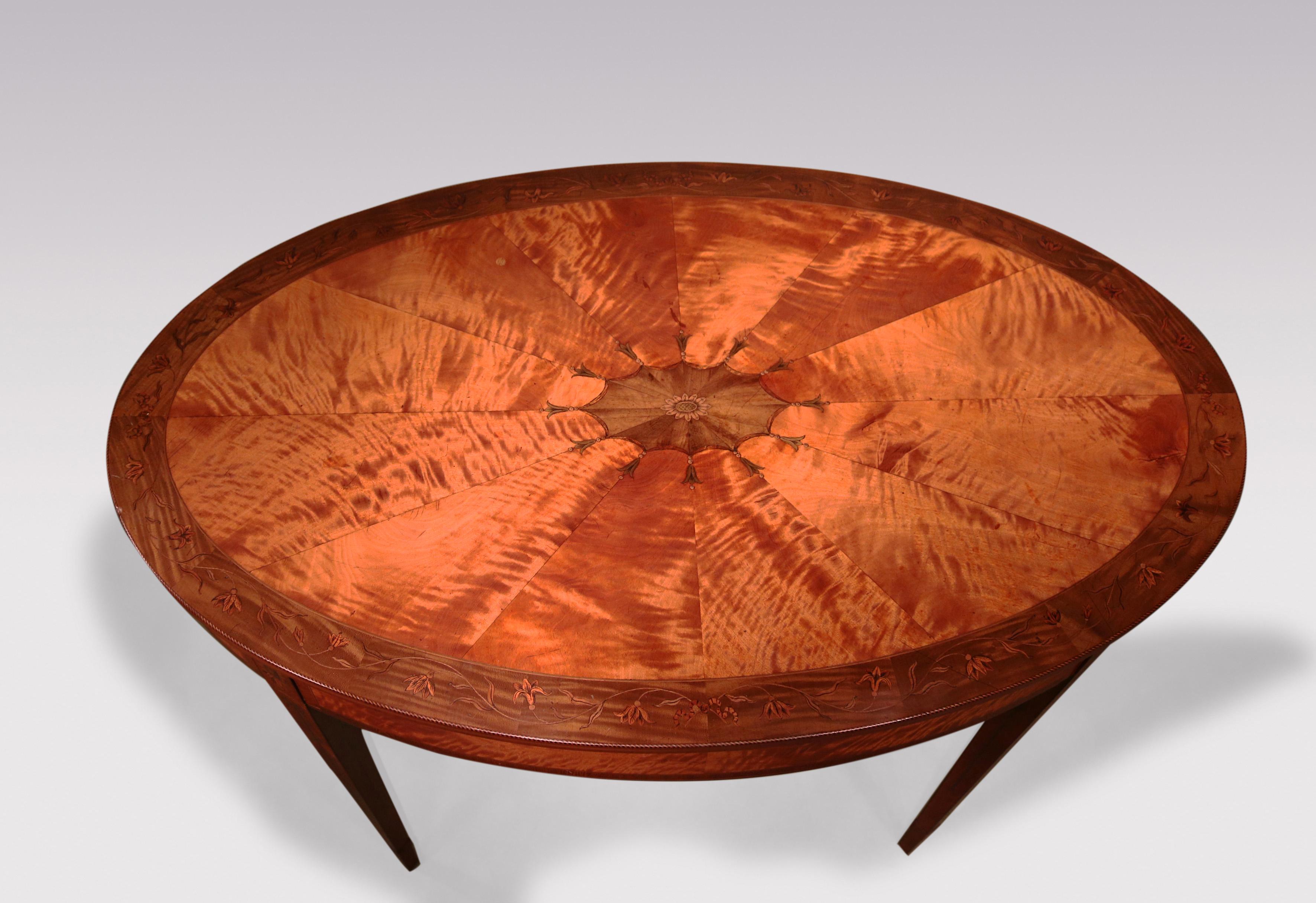 English Antique 19th century satinwood oval occasional table For Sale