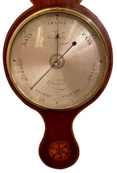 Antique 19th Century Scottish Mahogany with Satinwood Inlay Barometer.