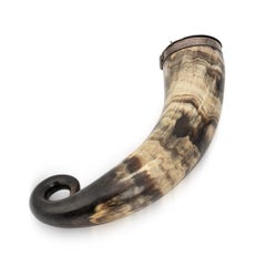 Antique 19th Century Scottish Silver Mounted Horn Table Snuff Mull c.1829