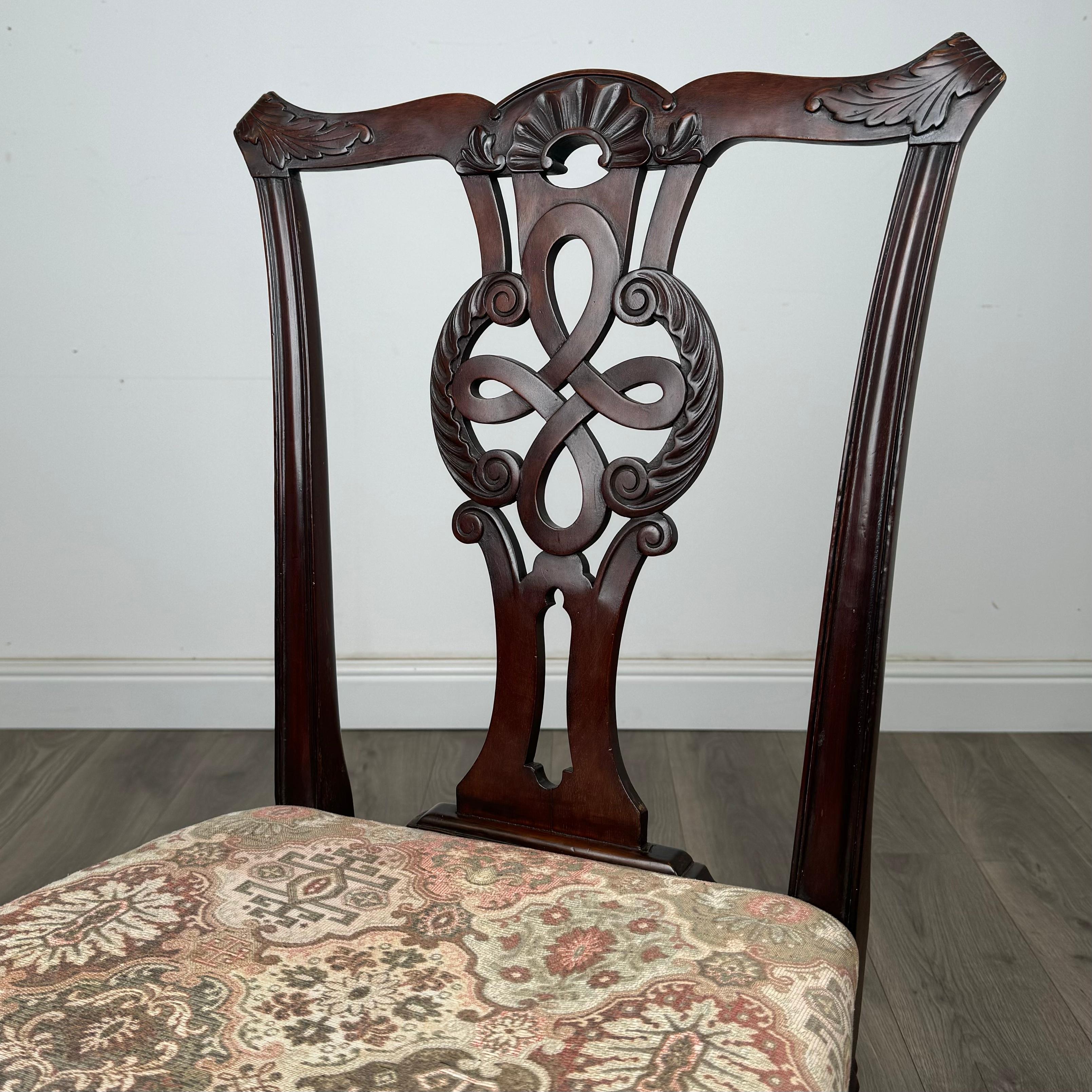 Antico set di 4 sedie da pranzo in stile Chippendale del XIX secolo ( REF AFS-3440 ) In condizioni buone in vendita a Ledbury, GB